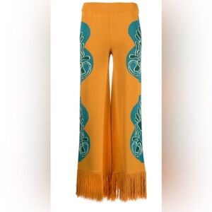 PAULA
fringe-detail wide-leg trousers